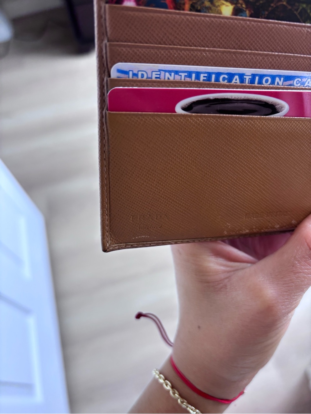 Prada Brown Saffiano Leather Bifold Wallet with Metal Triangle Logo - Picture 3 of 7